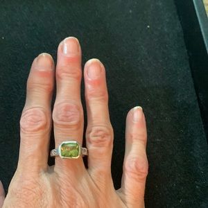 .925 Sterling Silver and Peridot ring